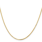14K Yellow Gold Box Chain Necklace 1.2mm