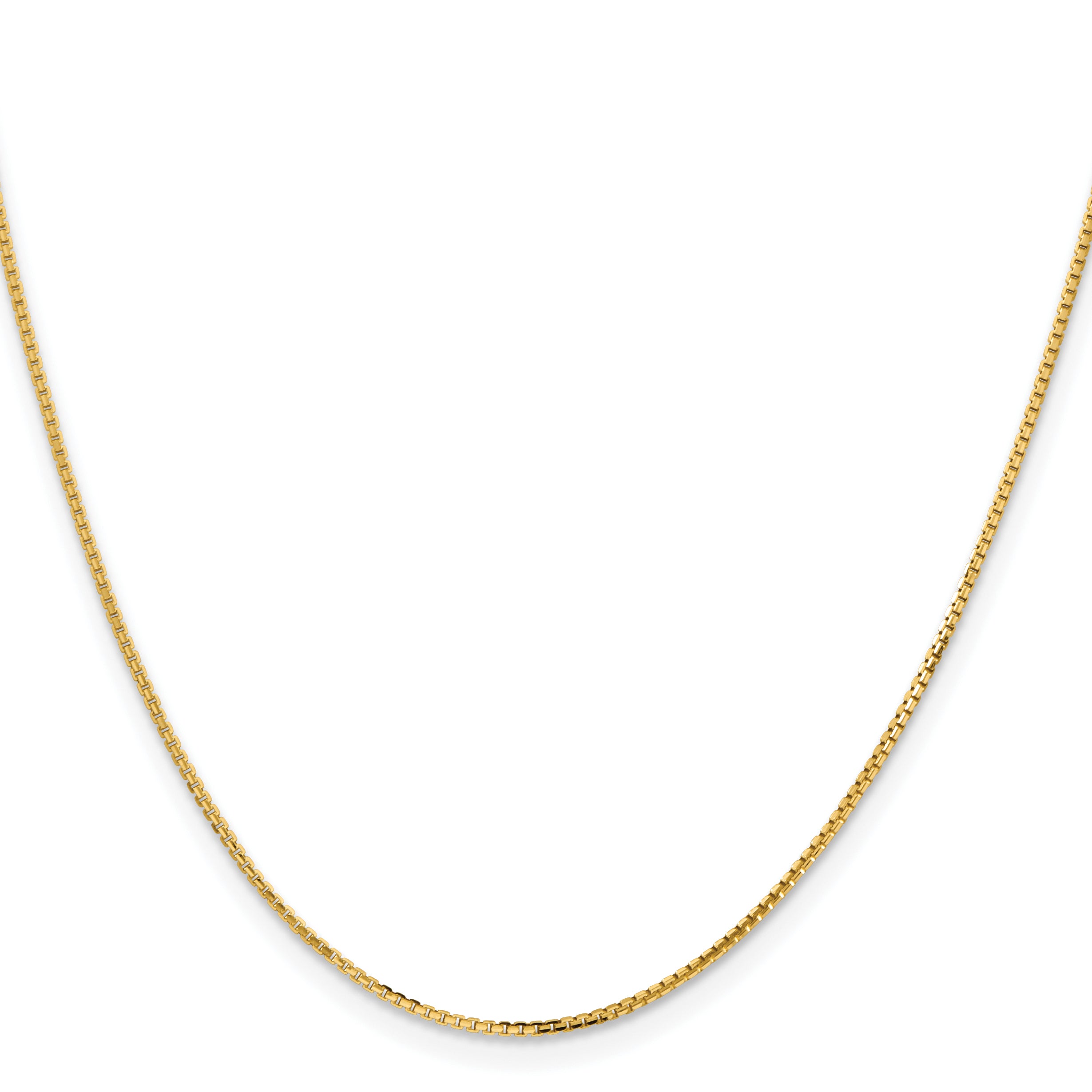 14K Yellow Gold Box Chain Necklace 1.2mm