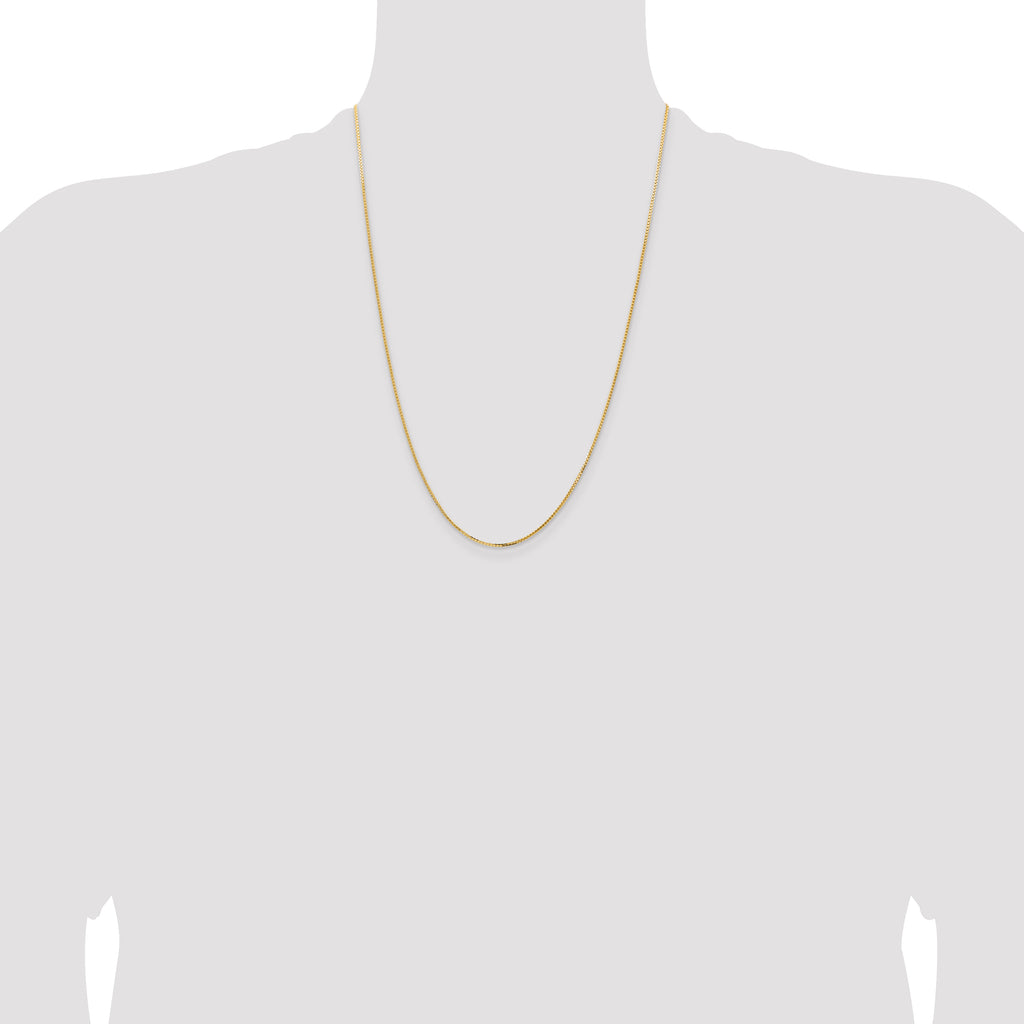 14K Yellow Gold Box Chain Necklace 1.2mm