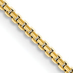 1.2mm 14K Yellow Gold Concave Box Chain - Sophia Jewelers