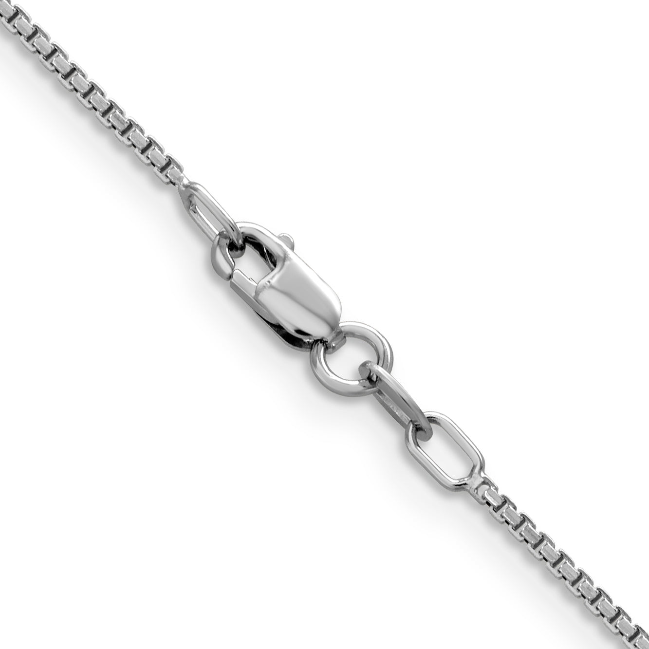 1.2mm 14K White Gold Concave Box Chain - Sophia Jewelers