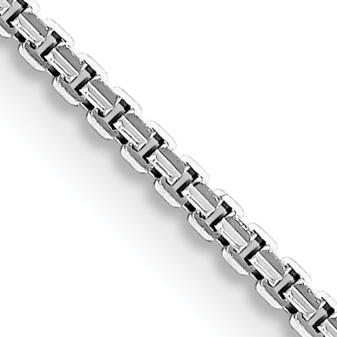 1.2mm 14K White Gold Concave Box Chain - Sophia Jewelers