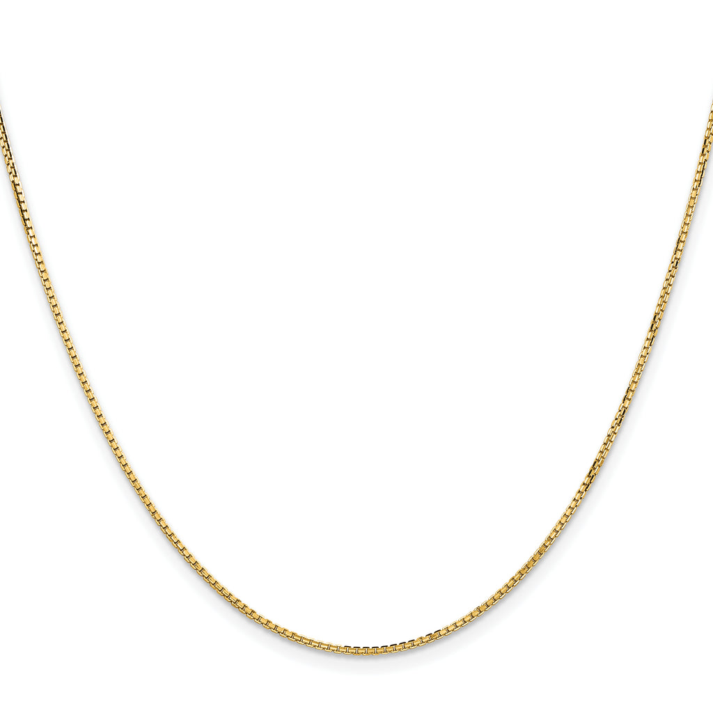 1.3mm 14K Yellow Gold Concave Box Chain - Sophia Jewelers