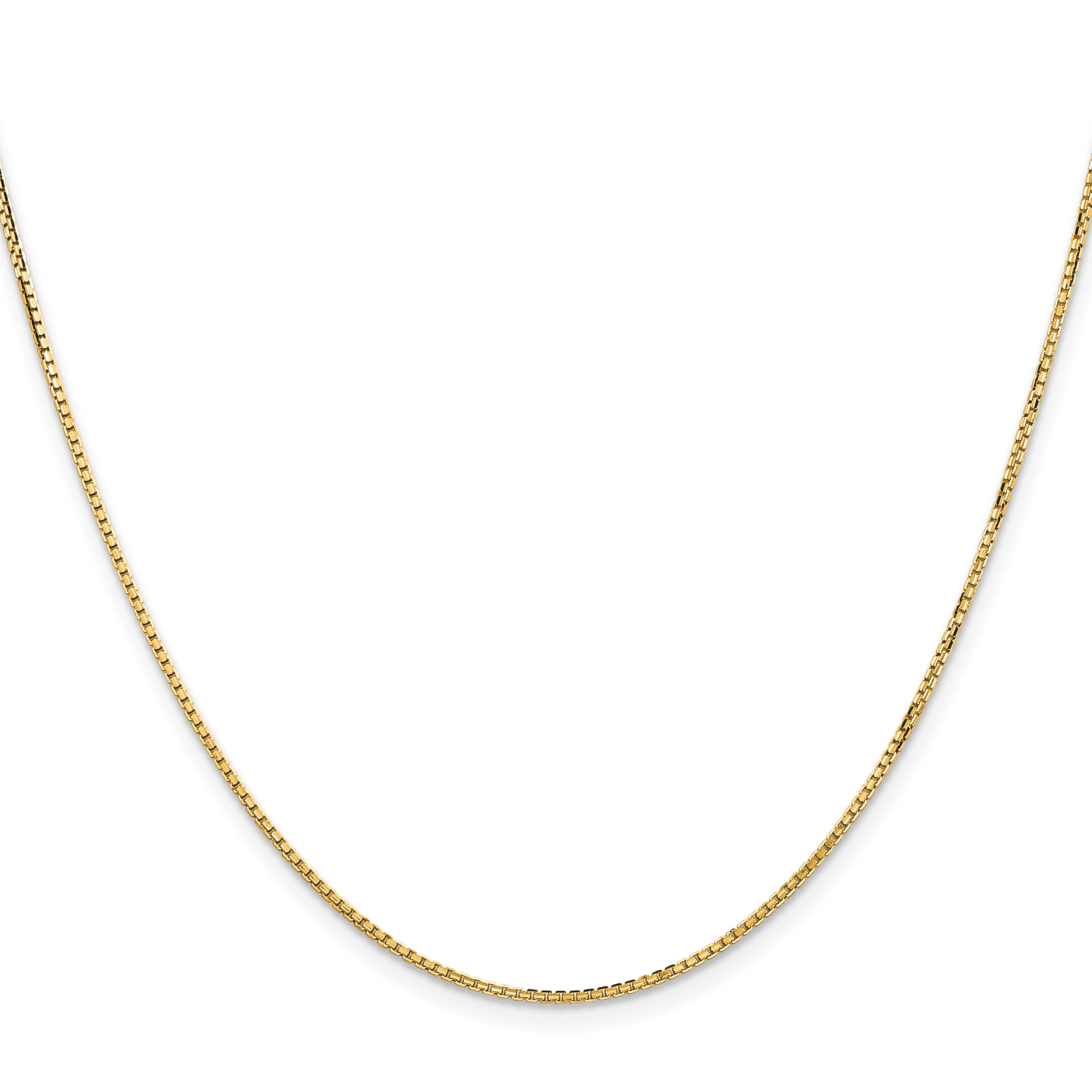 1.3mm 14K Yellow Gold Concave Box Chain - Sophia Jewelers