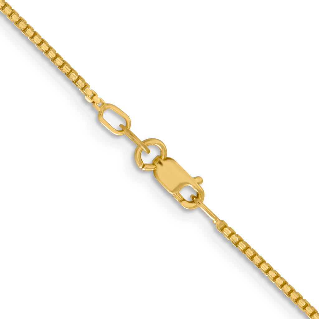 1.3mm 14K Yellow Gold Concave Box Chain - Sophia Jewelers