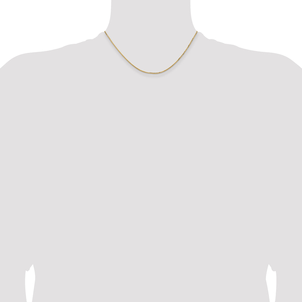 1.3mm 14K Yellow Gold Concave Box Chain - Sophia Jewelers