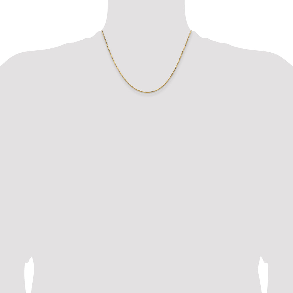 14K 1.3mm Concave Box Chain