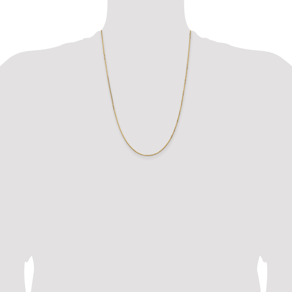 14K Yellow Gold Box Chain Necklace 1.3mm