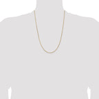 14K Yellow Gold Box Chain Necklace 1.3mm