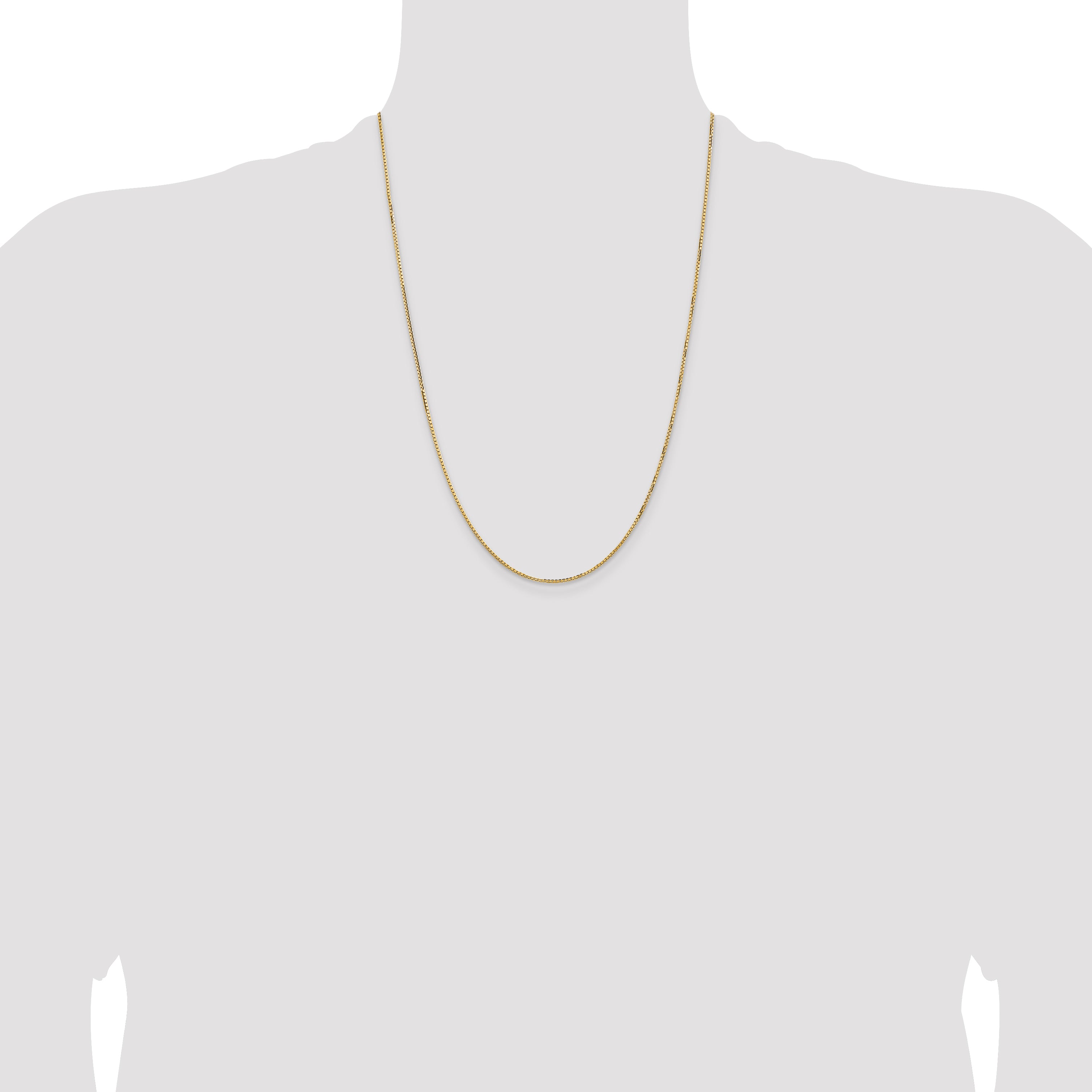 14K Yellow Gold Box Chain Necklace 1.3mm