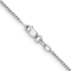 1.3mm 14K White Gold Concave Box Chain - Sophia Jewelers
