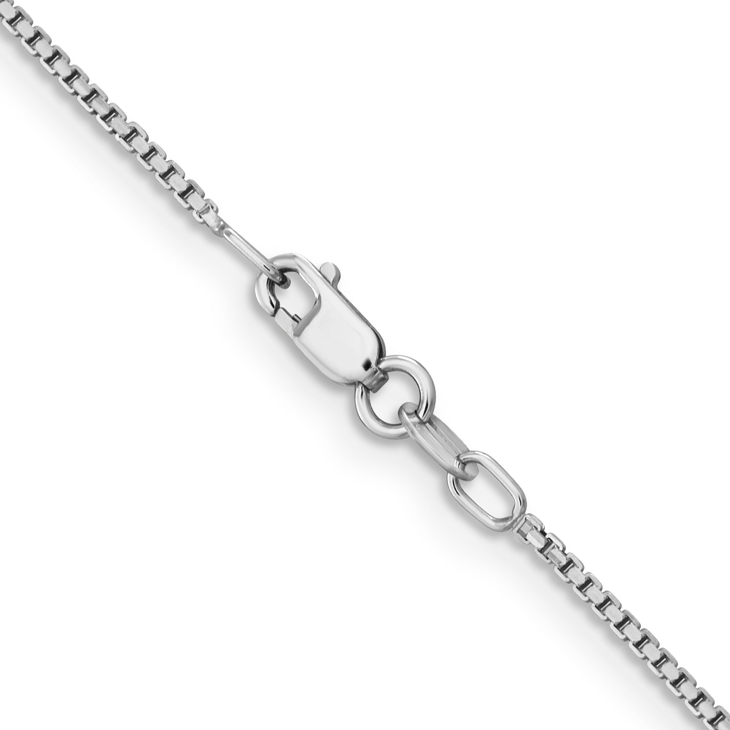 1.3mm 14K White Gold Concave Box Chain - Sophia Jewelers