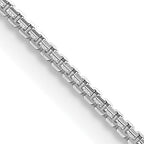 1.3mm 14K White Gold Concave Box Chain - Sophia Jewelers