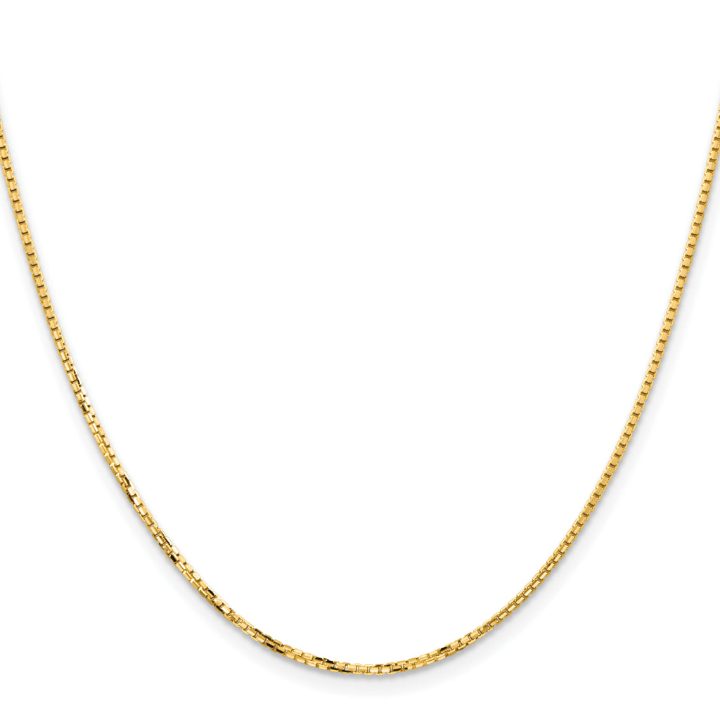 14K Yellow Gold Box Chain Necklace 1.45mm