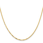 14K Yellow Gold Box Chain Necklace 1.45mm