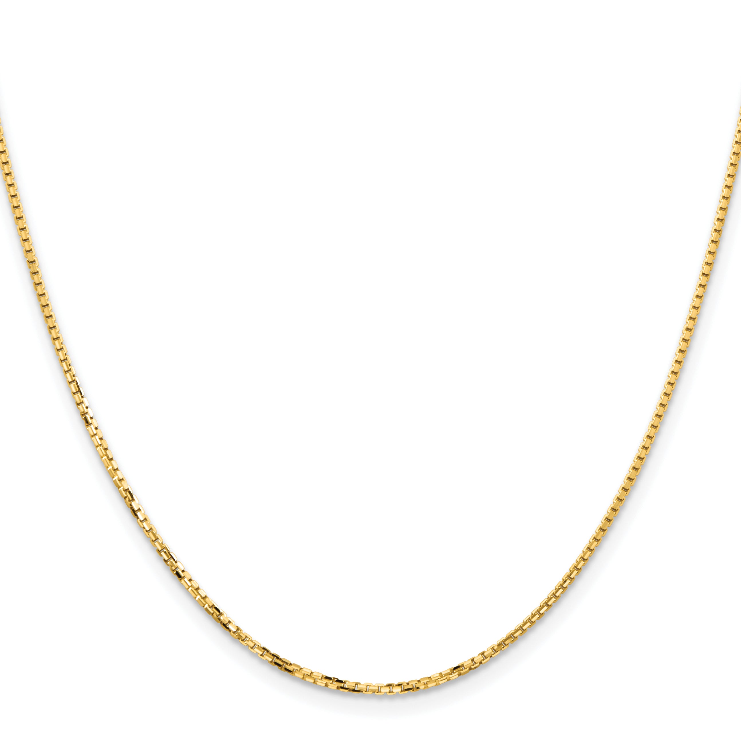 14K Yellow Gold Box Chain Necklace 1.45mm