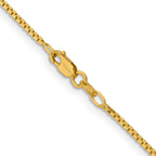 14K Yellow Gold Box Chain Necklace 1.45mm