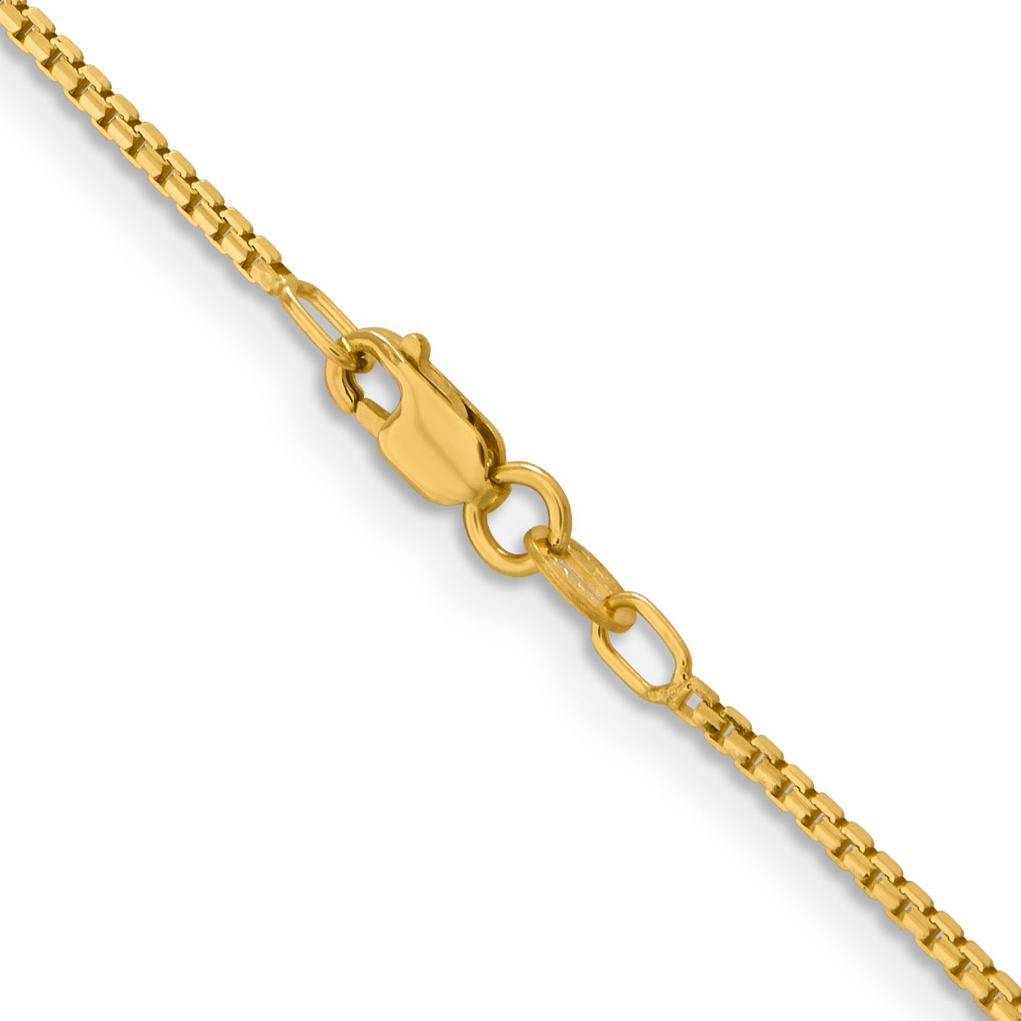 14K Yellow Gold Box Chain Necklace 1.45mm
