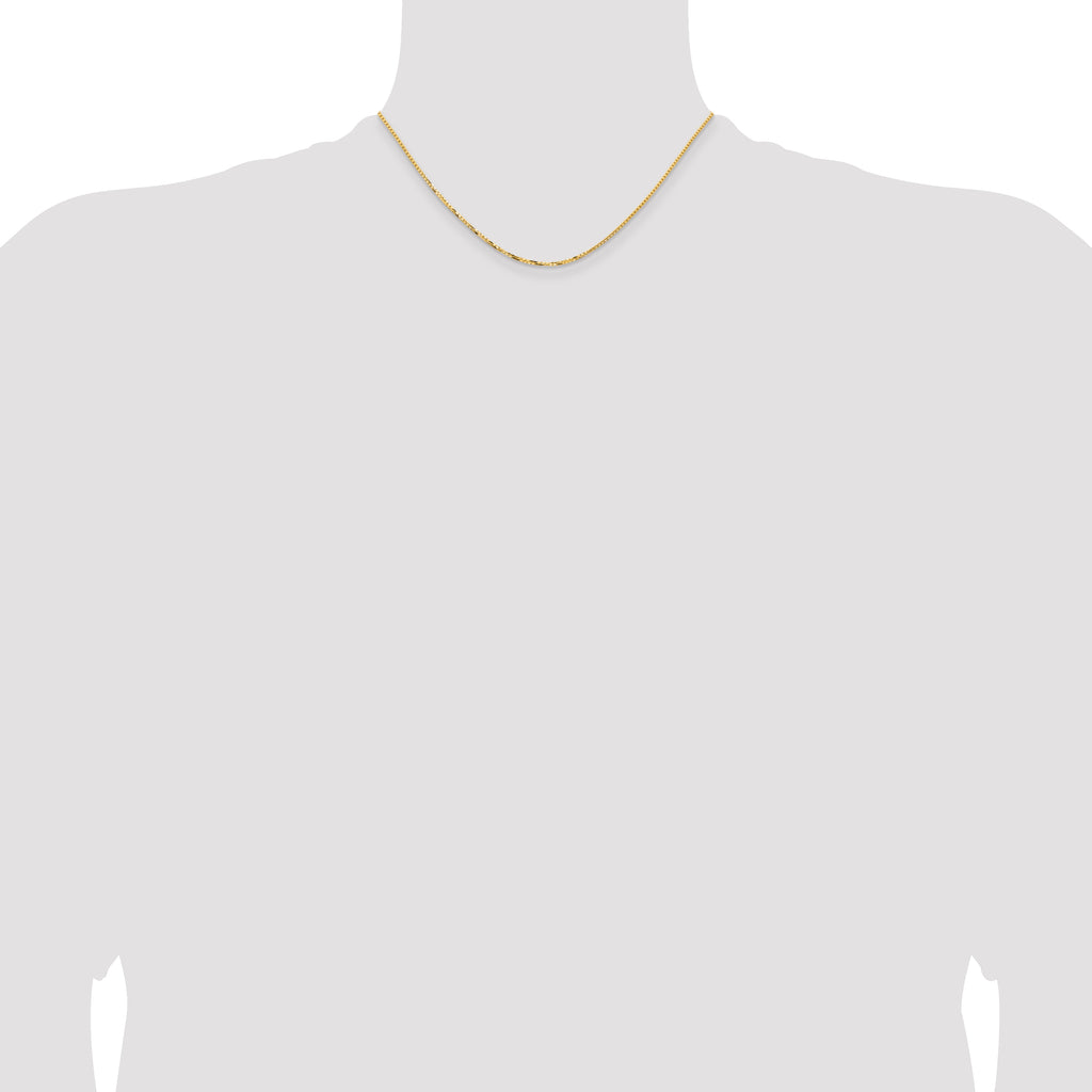 1.45mm 14K Yellow Gold Concave Box Chain - Sophia Jewelers