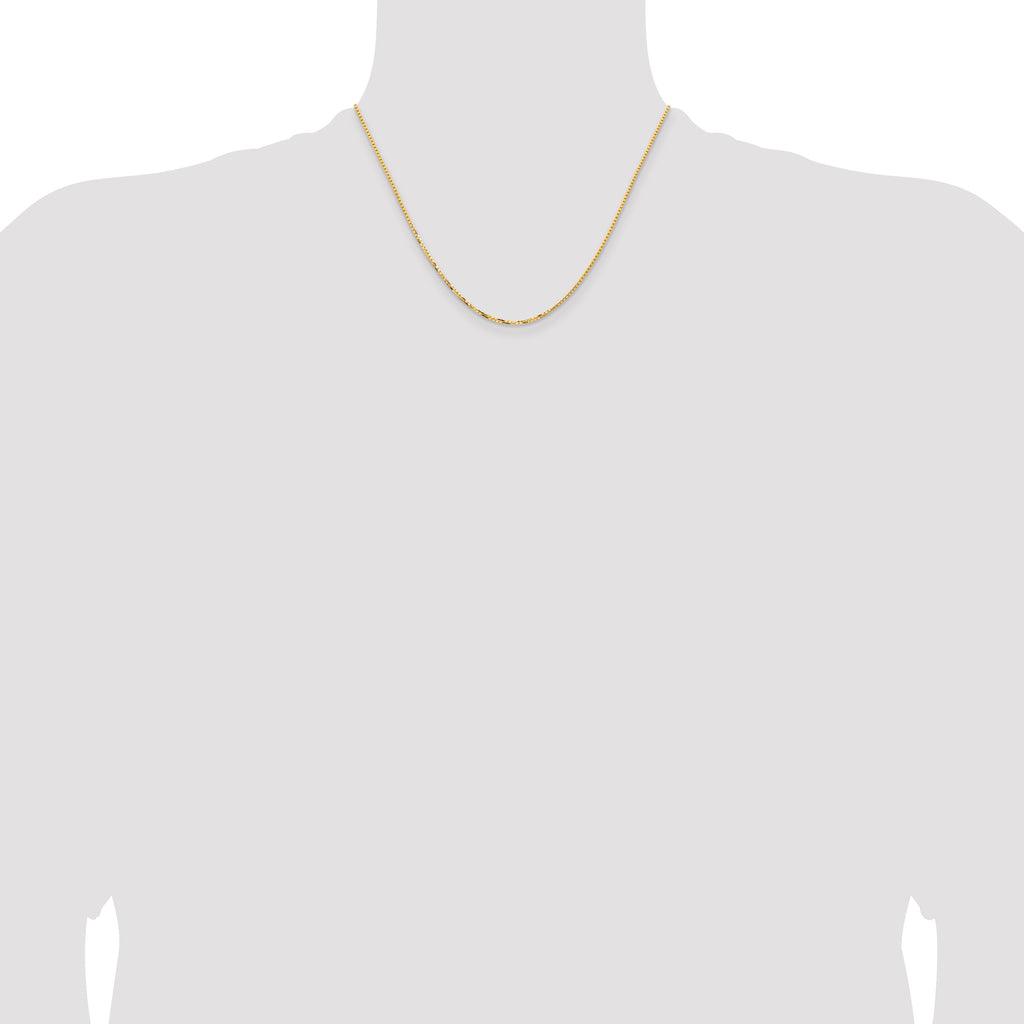 Concave Box Chain in 14K Yellow Gold, 1.45mm - Sophia Jewelers