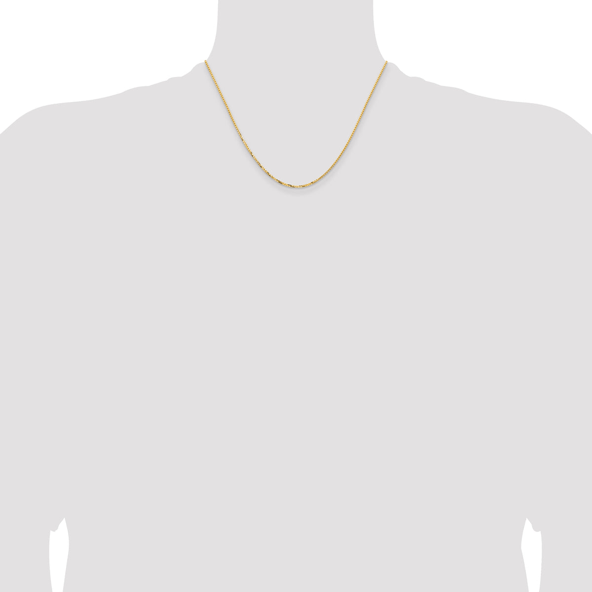 Concave Box Chain in 14K Yellow Gold, 1.45mm - Sophia Jewelers
