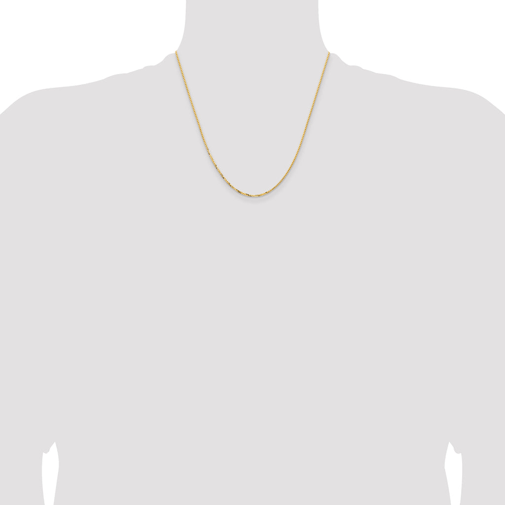 Concave Box Chain in 14K Yellow Gold, 1.45mm - Sophia Jewelers