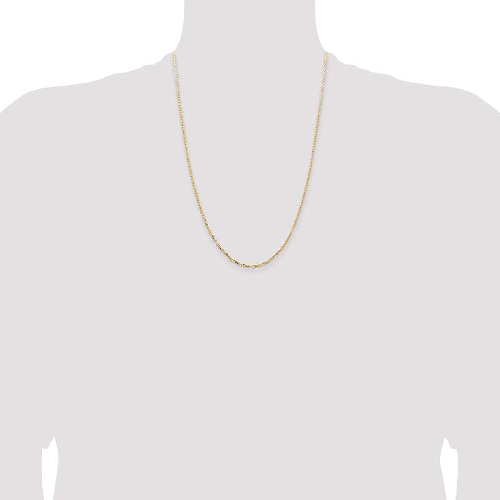 14K Yellow Gold Box Chain Necklace 1.45mm