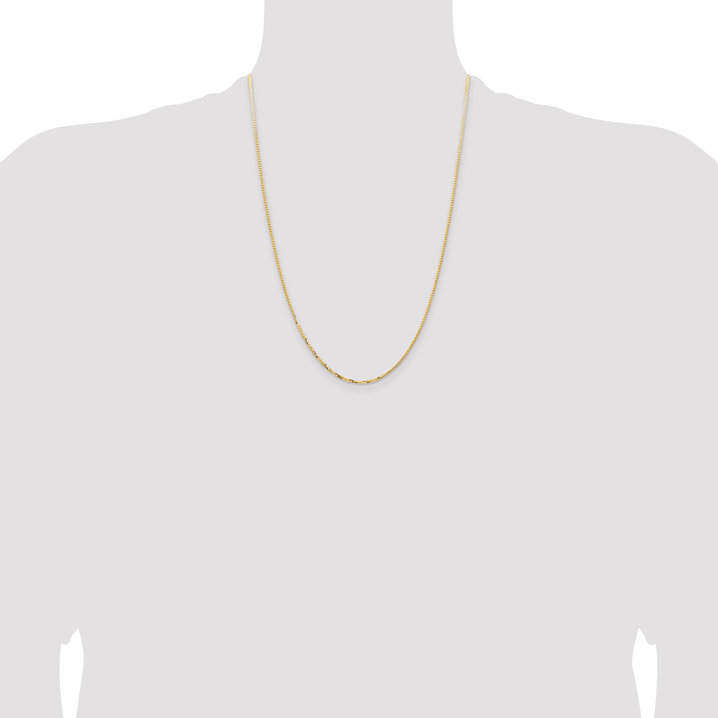 14K Yellow Gold Box Chain Necklace 1.45mm