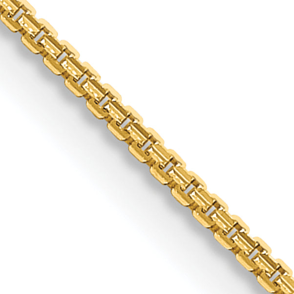 1.45mm 14K Yellow Gold Concave Box Chain - Sophia Jewelers Main image