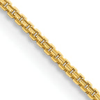 1.45mm 14K Yellow Gold Concave Box Chain - Sophia Jewelers