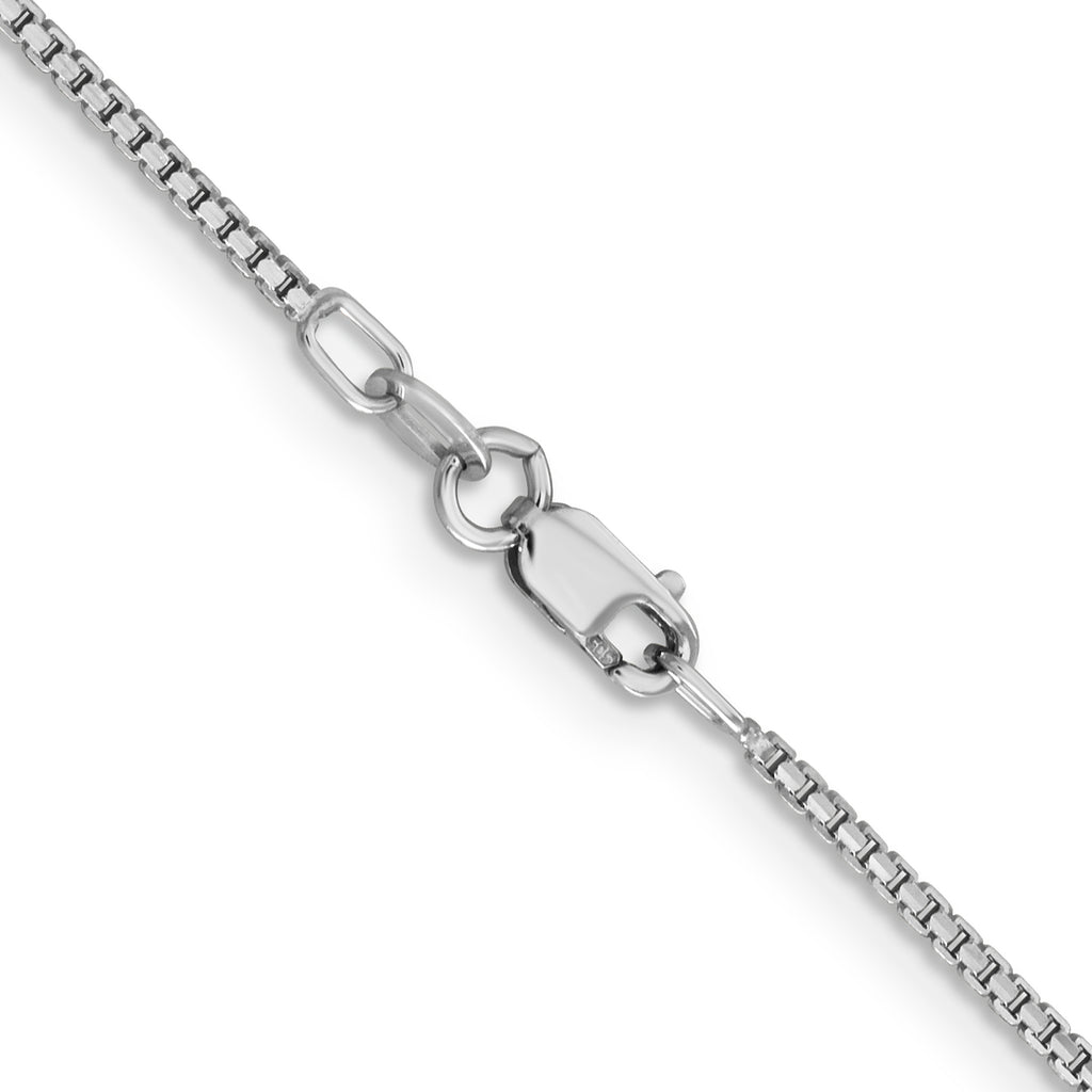 1.45mm 14K White Gold Concave Box Chain - Sophia Jewelers