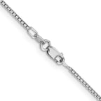 1.45mm 14K White Gold Concave Box Chain - Sophia Jewelers