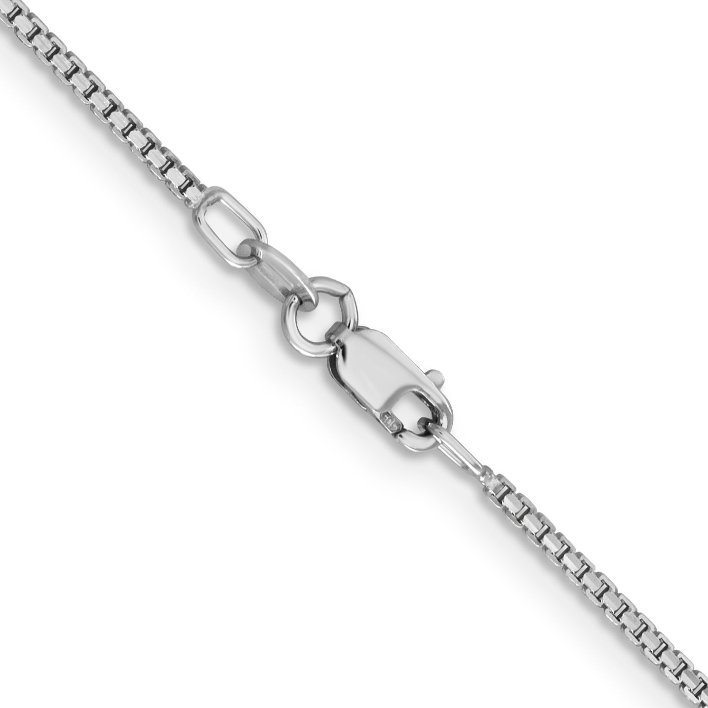 1.45mm 14K White Gold Concave Box Chain - Sophia Jewelers