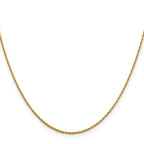 14K Yellow Gold Solid Rope Chain Necklace 1.3mm