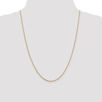 14K Yellow Gold Solid Rope Chain Necklace 1.3mm