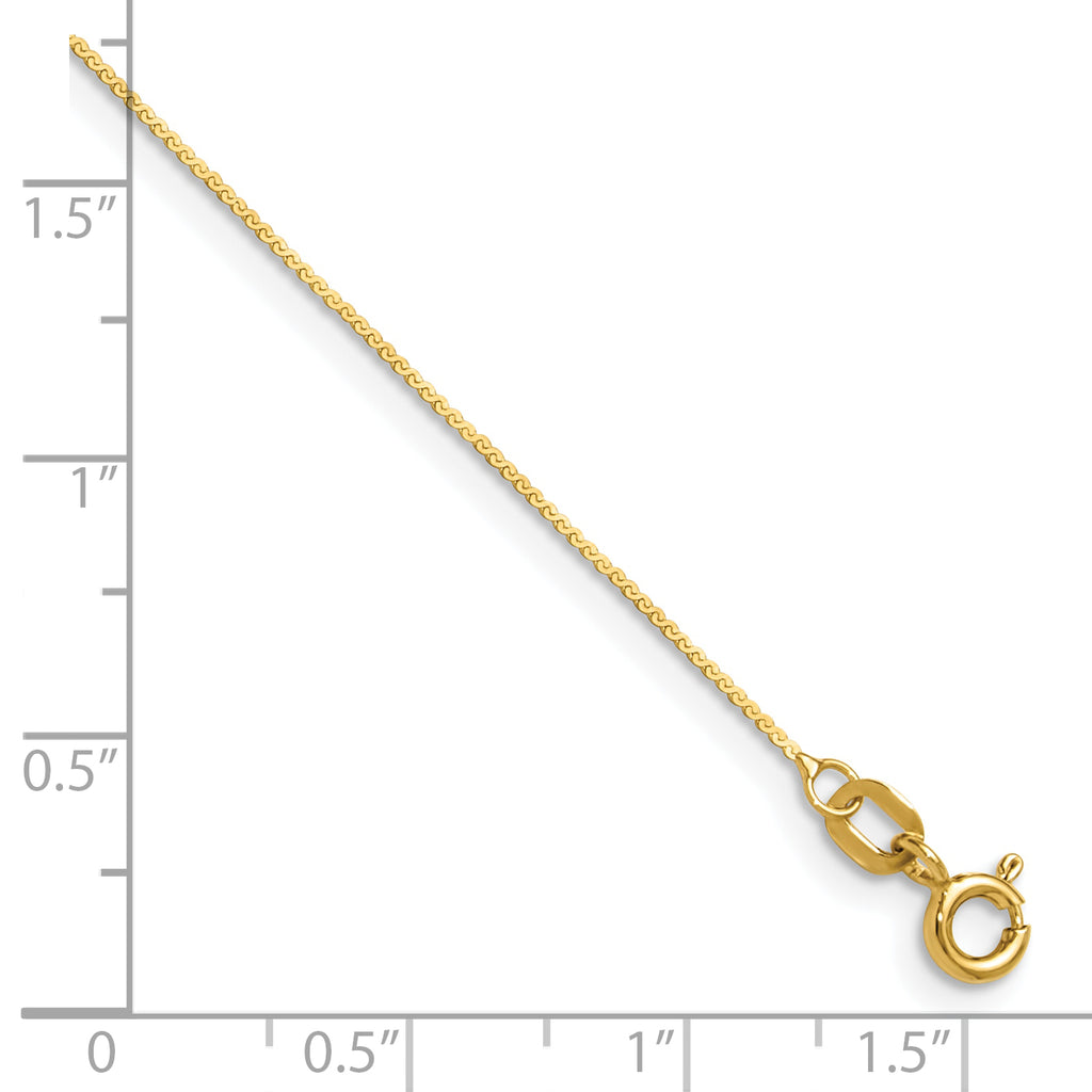 14K 0.8mm Serpentine Chain
