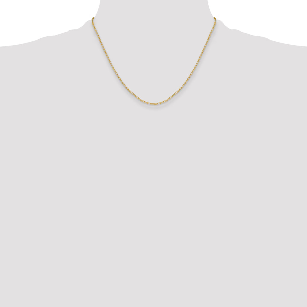 14k 2.2mm Semi-Solid Beveled D/C Paperclip Chain