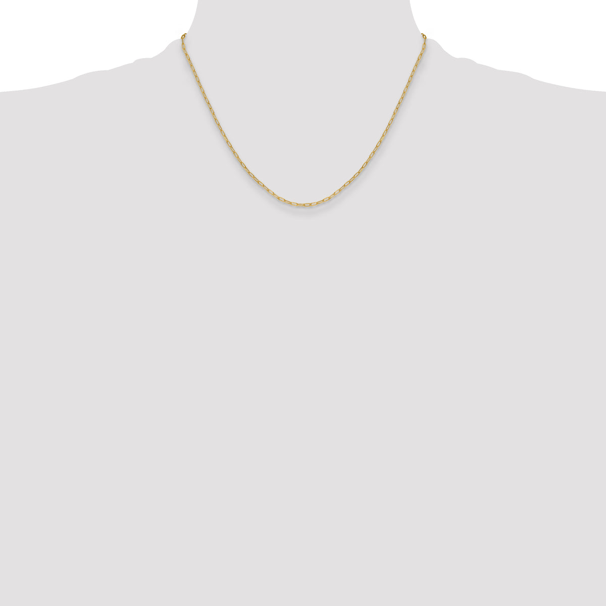 14k 2.2mm Semi-Solid Beveled D/C Paperclip Chain