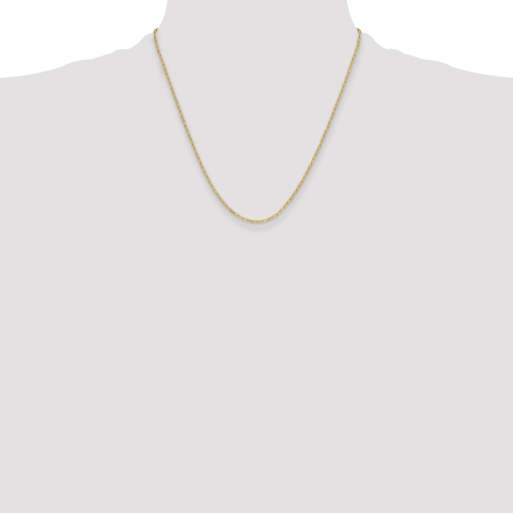 14k 2.2mm Semi-Solid Beveled D/C Paperclip Chain