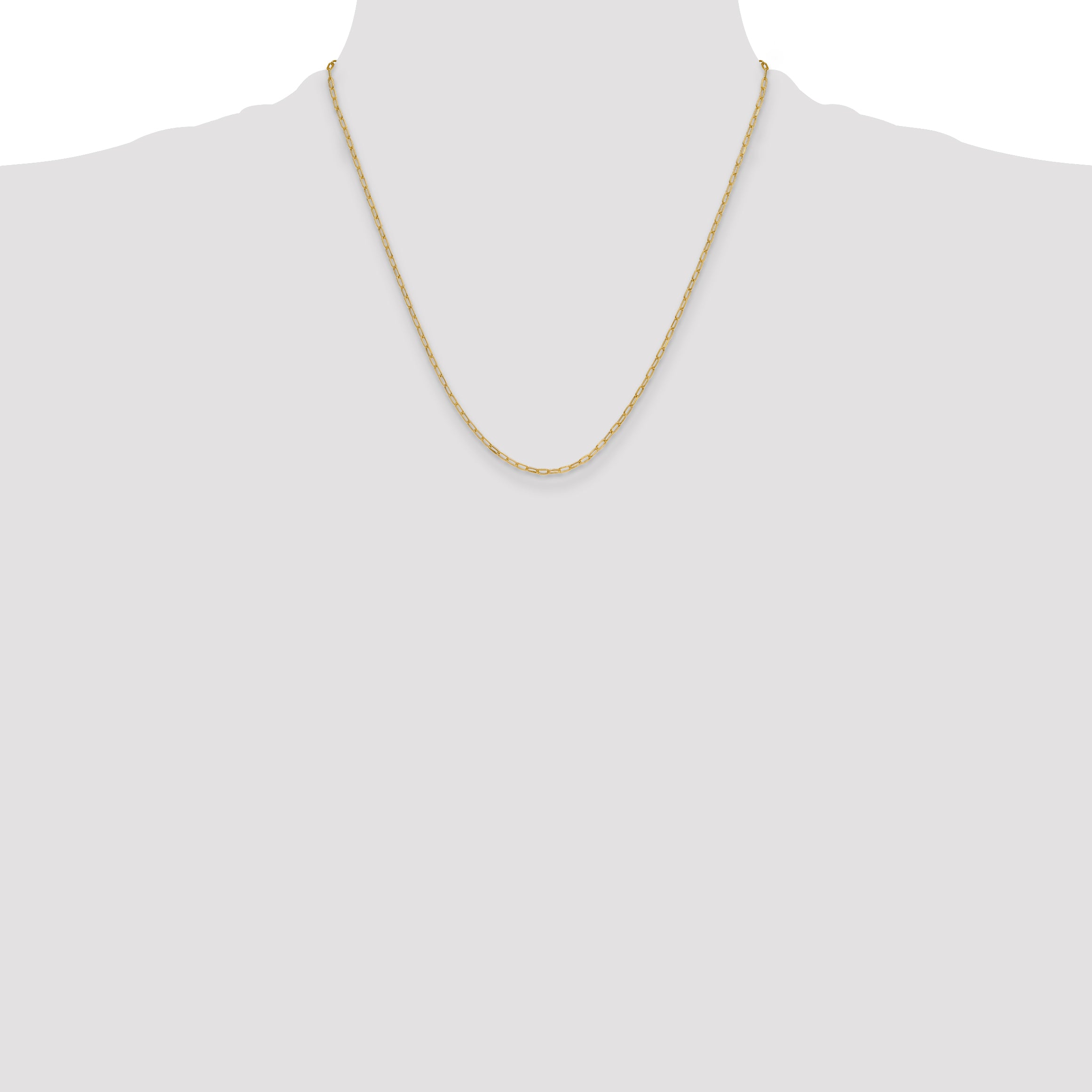14k 2.2mm Semi-Solid Beveled D/C Paperclip Chain