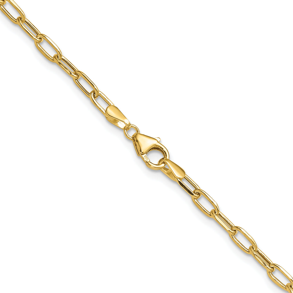 3.0mm 14K Yellow Gold Beveled D/C Paperclip Chain - Sophia Jewelers