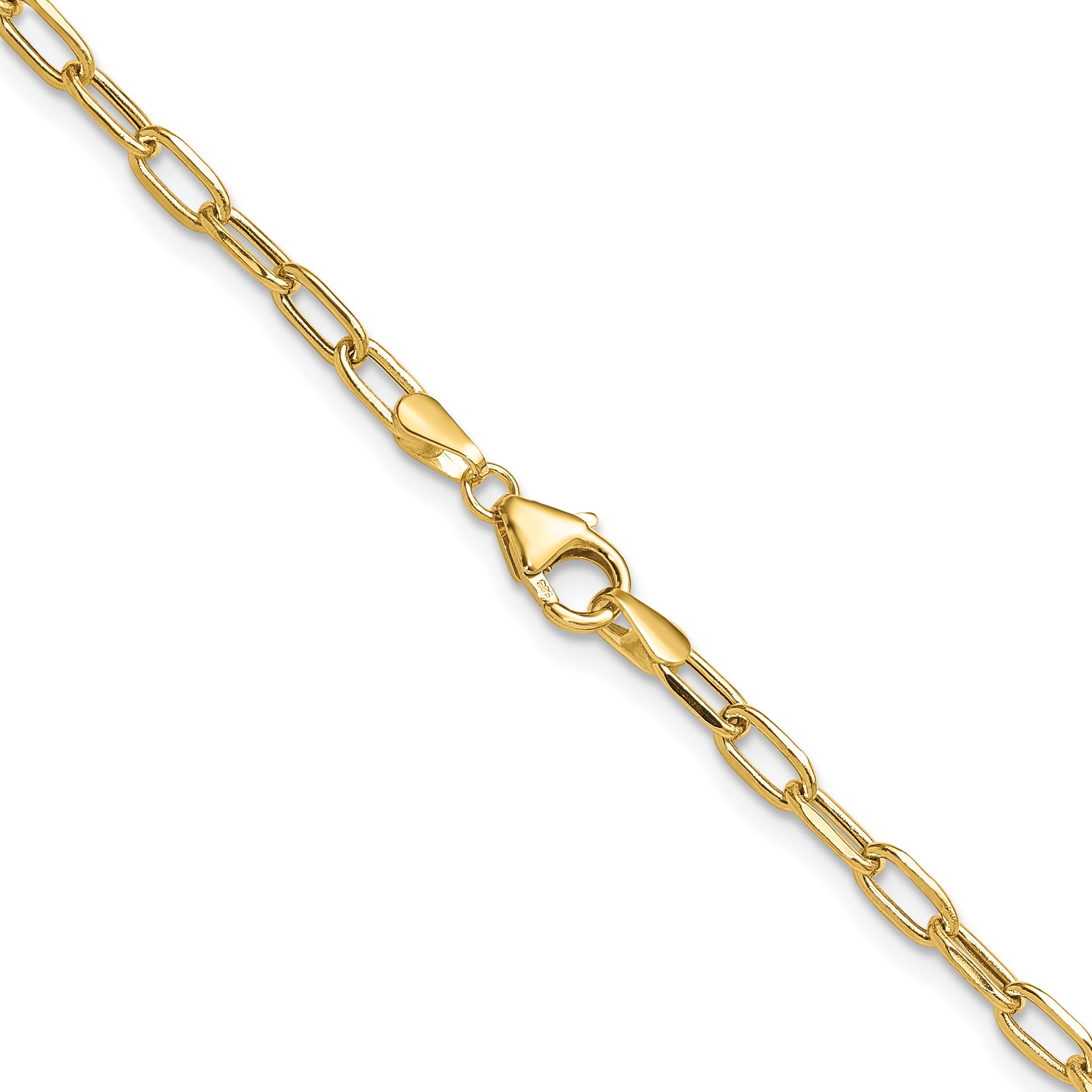 3.0mm 14K Yellow Gold Beveled D/C Paperclip Chain - Sophia Jewelers