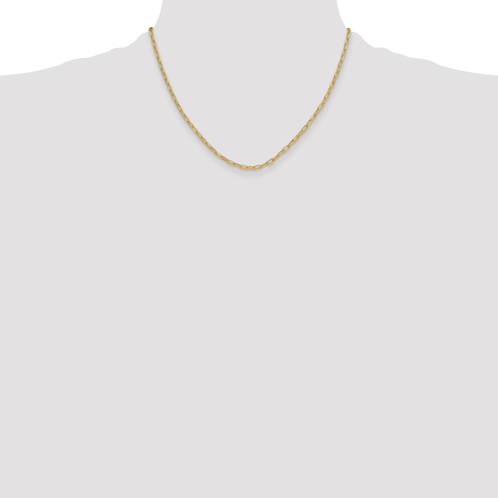 14k 3.0mm Semi-Solid Beveled D/C Paperclip Chain