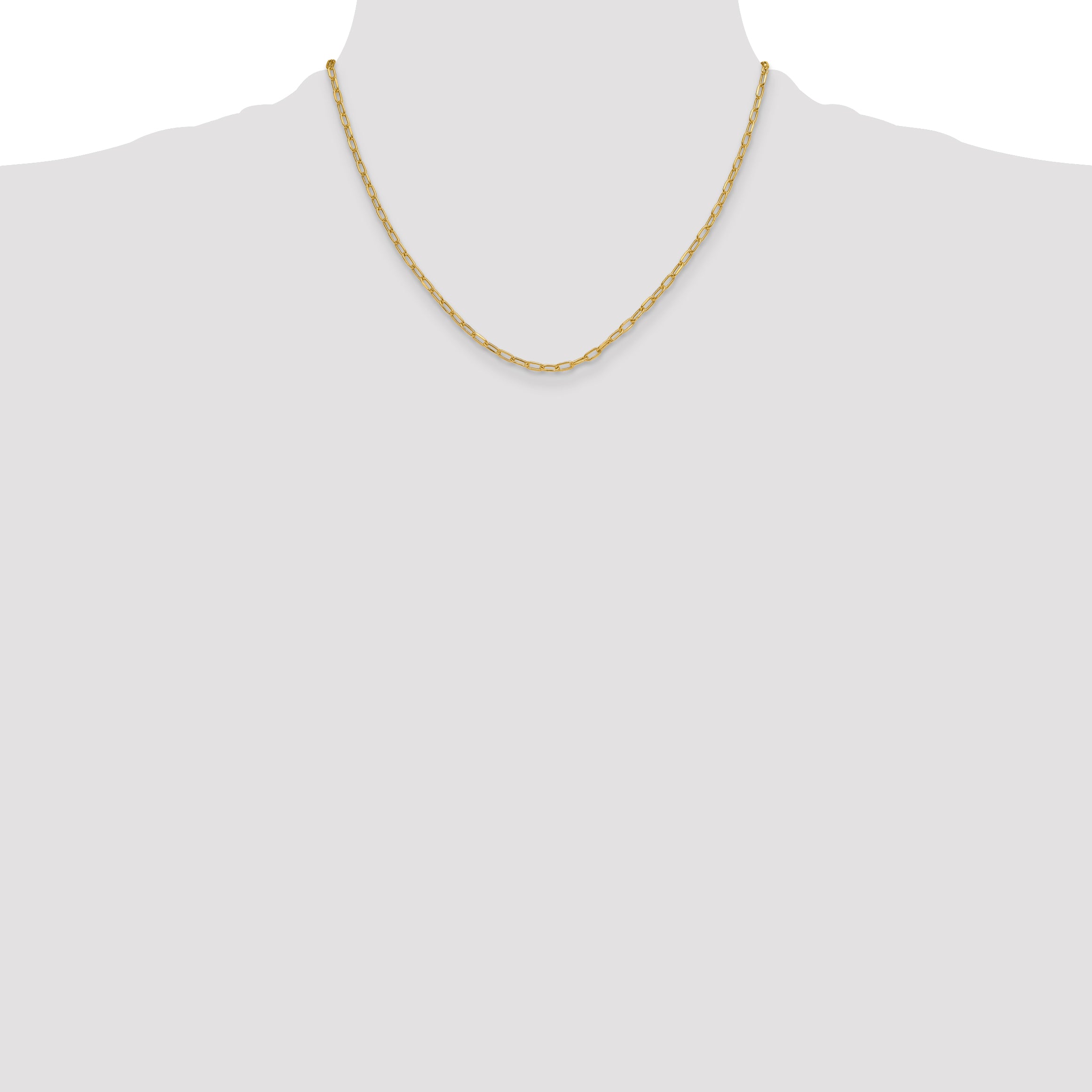14k 3.0mm Semi-Solid Beveled D/C Paperclip Chain