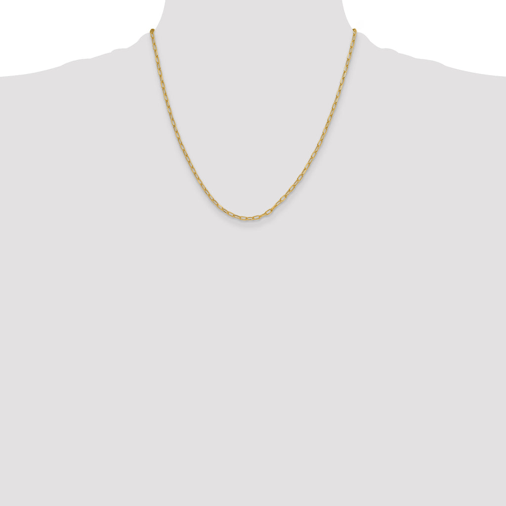 14k 3.0mm Semi-Solid Beveled D/C Paperclip Chain