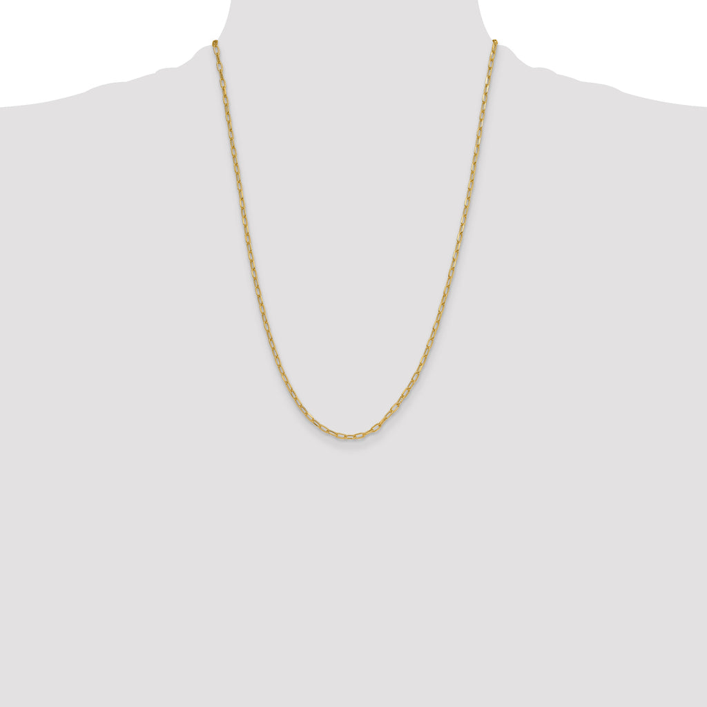 14k 3.0mm Semi-Solid Beveled D/C Paperclip Chain