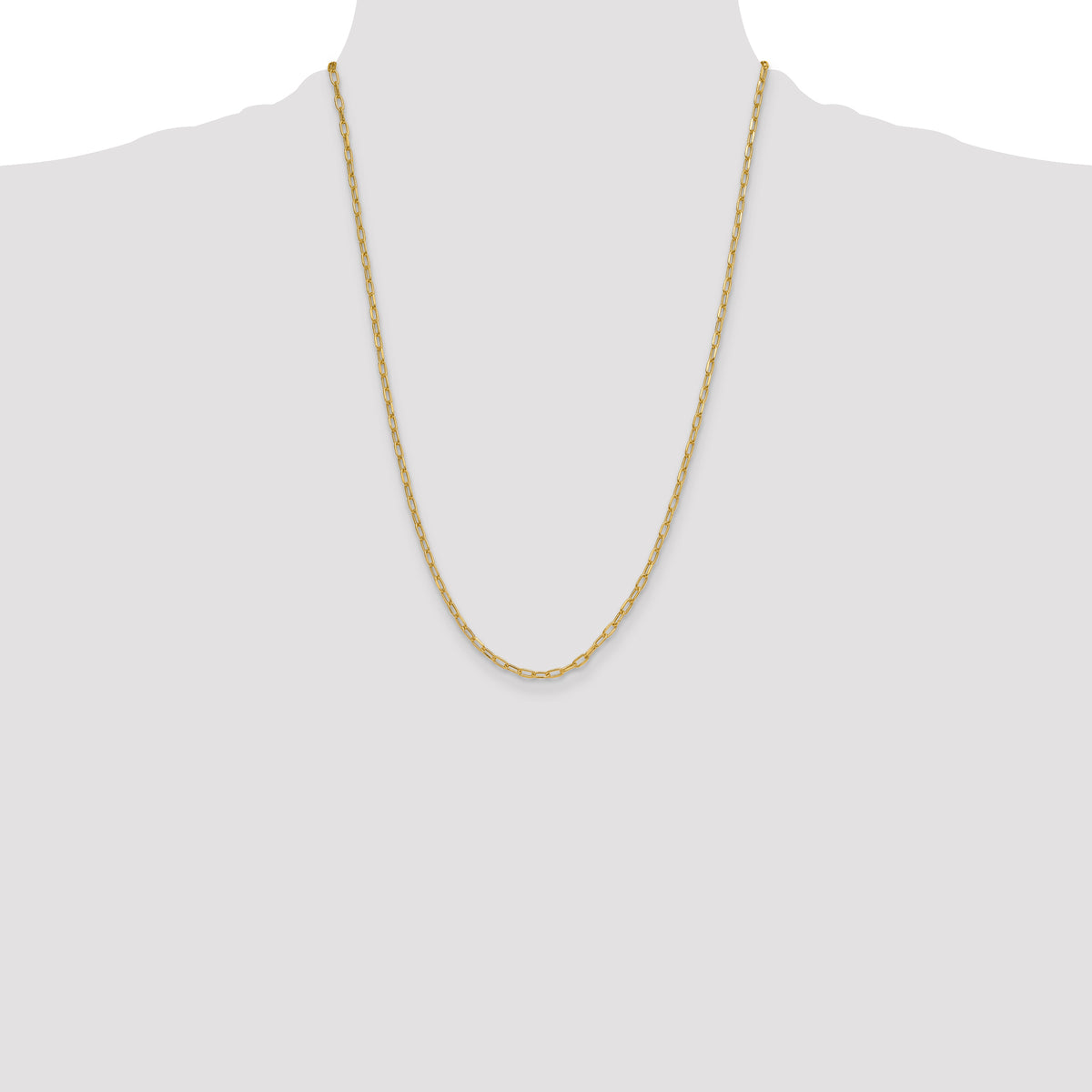 14k 3.0mm Semi-Solid Beveled D/C Paperclip Chain