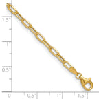 14k 3.0mm Semi-Solid Beveled D/C Paperclip Chain