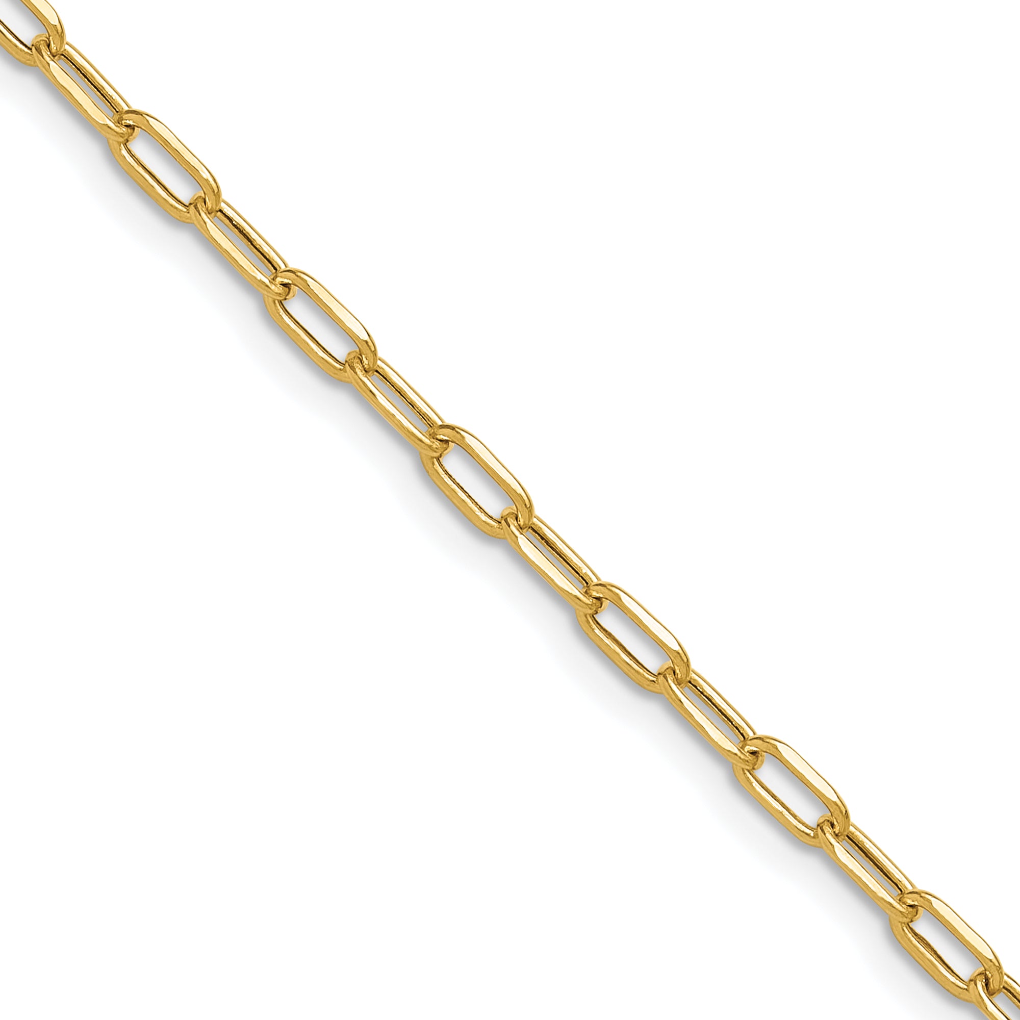 3.0mm 14K Yellow Gold Beveled D/C Paperclip Chain - Sophia Jewelers Main image