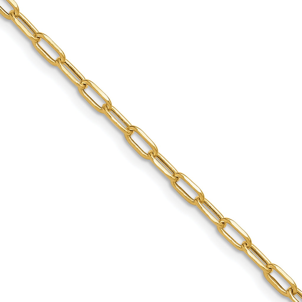 3.0mm 14K Yellow Gold Beveled D/C Paperclip Chain - Sophia Jewelers